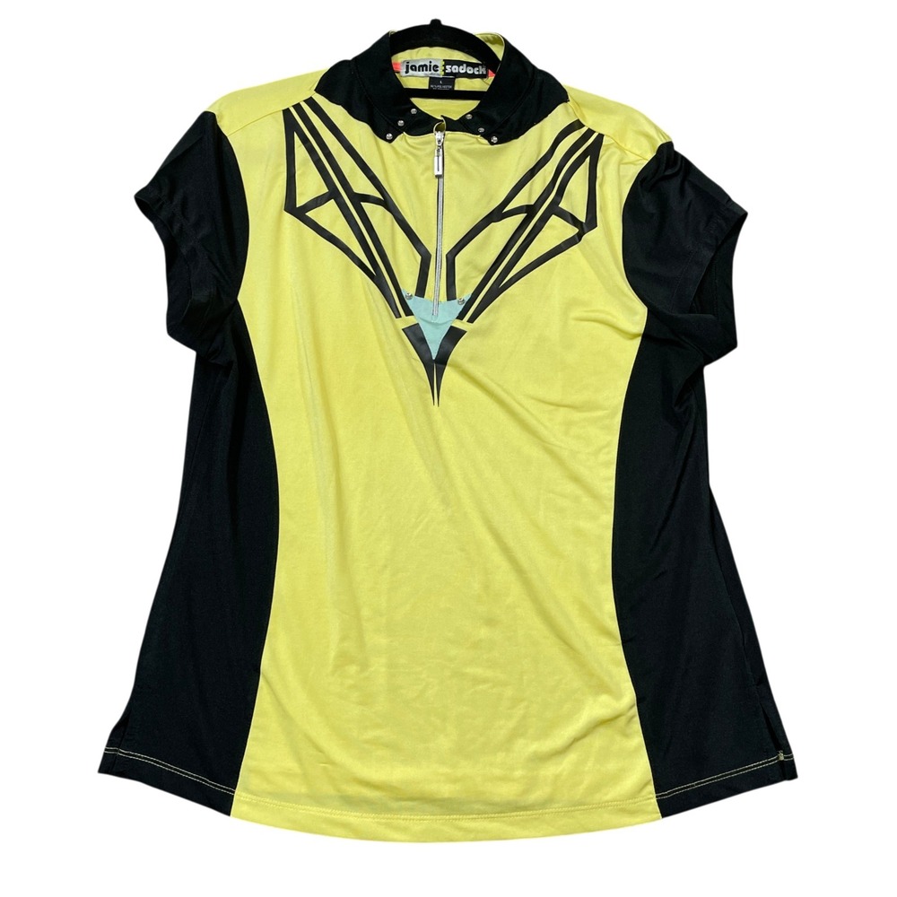 Jamie Sadock Large Women's Golf Polo Shirt Geometric Sublimation Print 1/4‎ Zip